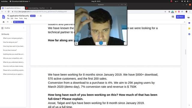 СТРИМ-ОБЗОР заявки в YCombinator стартапа Kid Security