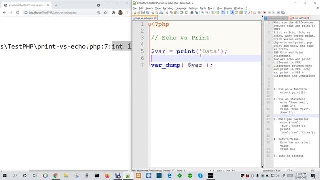 What are the differences between echo and print in PHP? Print vs Echo | Echo vs Print смотреть онлайн