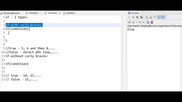 Dangling Else problem - Java. Complete explanation. смотреть онлайн