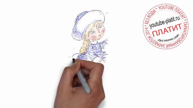 Как нарисовать молодую снегурочку поэтапно карандашом за 24 секунды смотреть онлайн