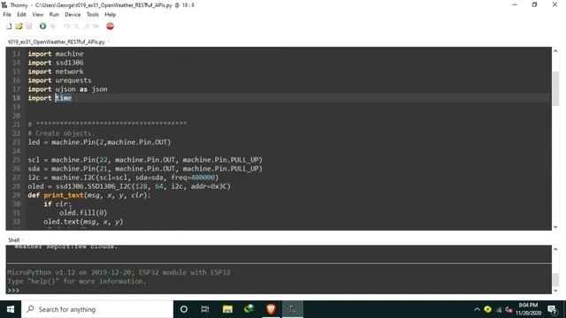 019 - ESP32 MicroPython: OpenWeather | RESTful APIs смотреть онлайн