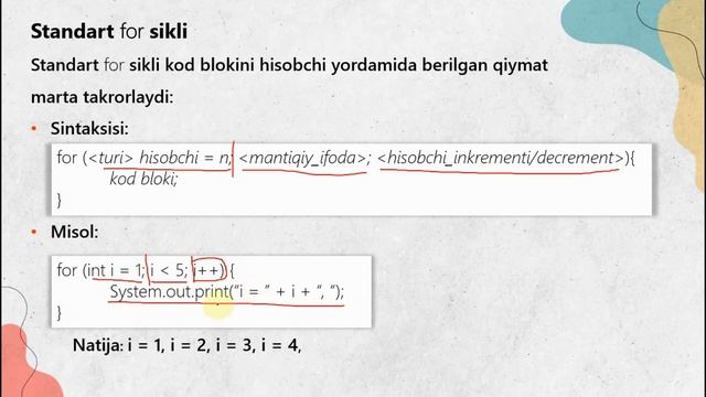 #10-dars. Javada Sikllar va Takrorlanish смотреть онлайн