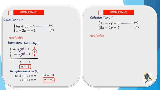 ALGEBRA TEMA 17 SISTEMA DE ECUACIONES LINEALES NIVEL 01 (1-8)(2-8) смотреть онлайн