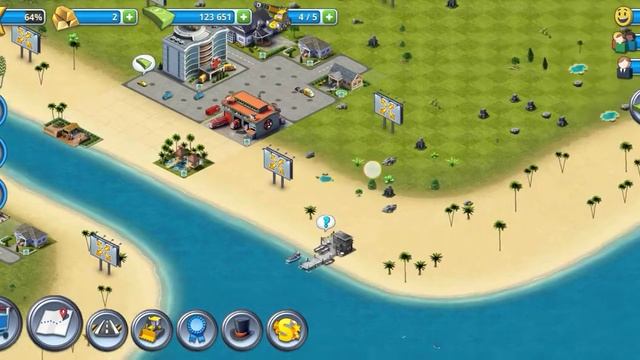 Обзор моего города на берегу острова в игре City Island 3
