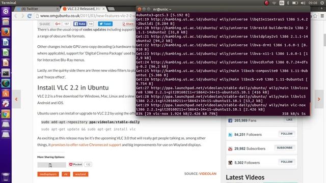 How To Install VLC 2.2 On Linux Ubuntu 15.10 2016 смотреть онлайн