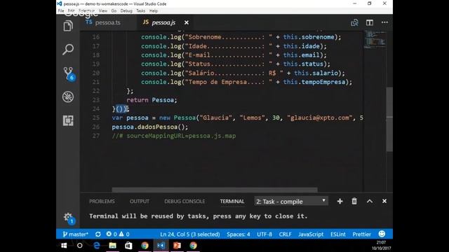 Introdução à TypeScript & Features Ts 2.x com Glaucia Lemos смотреть онлайн