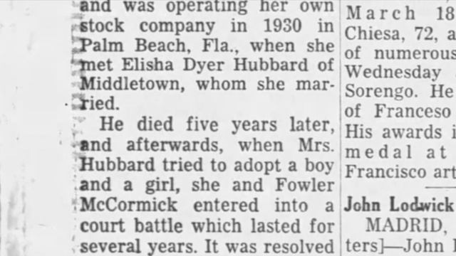 Muriel McCormick Hubbard Dies in 1959 смотреть онлайн