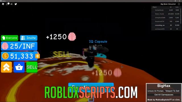 BIG BRAIN SIM | HACK/SCRIPT | GET ALL GAMEPASSES & MORE!