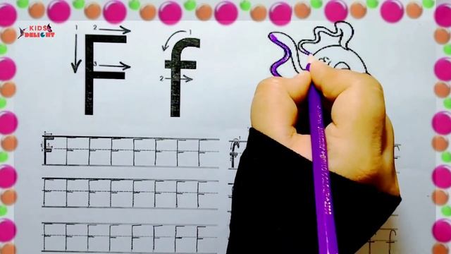 Tracing Alphabet Ff | Alphabets Practice For Toddlers | How to Write Small And Capital Letter Ff смотреть онлайн