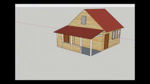 Навес к дому. Проект. SketchUp.
