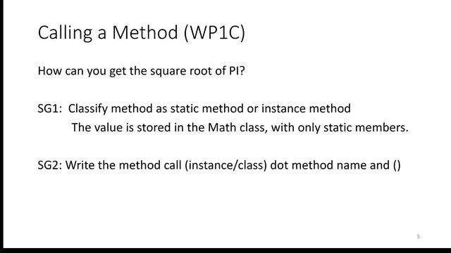 Writing Methods - Call Math Members (Java) смотреть онлайн