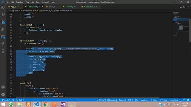 React JS & Laravel 8- ReactJS CRUD with Laravel REST API from Scratch| Sweet Alert & Form Validatio смотреть онлайн