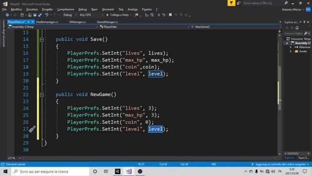 29_Platform2D Unity C# , PlayerPrefs, Save Game Tutorial Ita смотреть онлайн