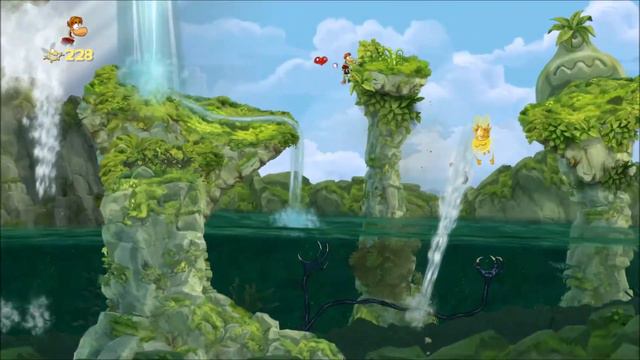 Rayman Origins прохождение часть 01 Выброс гейзера