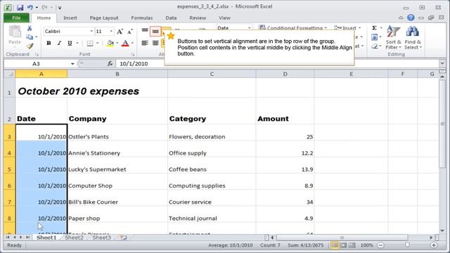 Excel Text: Horizontal and vertical alignment смотреть онлайн