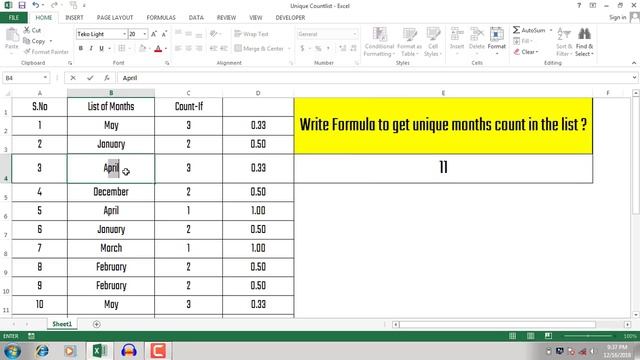 How to Count Total Unique Values in a Duplicate List in Excel in Hindi смотреть онлайн