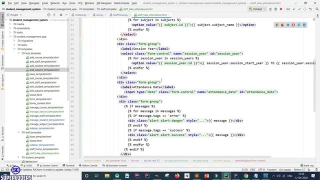 Python Django Student Management System Part 11 | Session Year and Staff Take Attendance смотреть онлайн