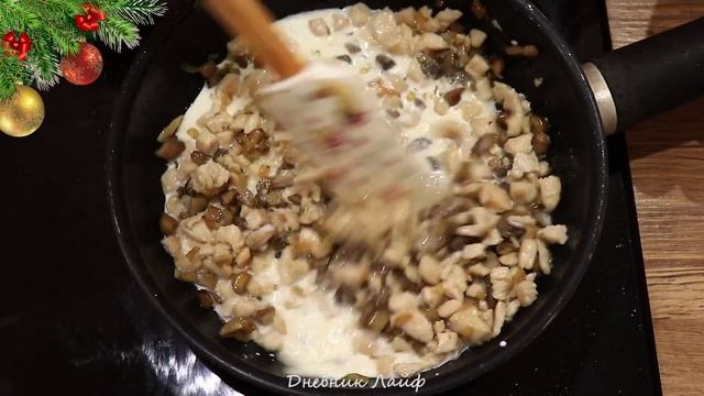 НОВОГОДНЕЕ МЕНЮ: Тарталетки с курицей и грибами в духовке! ООчень вкусная закуска ! смотреть онлайн