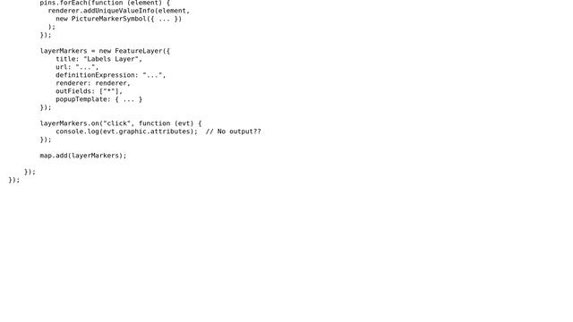 GIS: Cannot catch click event on FeatureLayer in ArcGIS API for JavaScript 4? смотреть онлайн