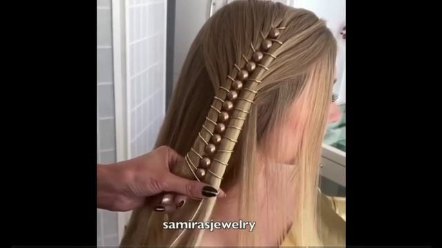 Плетение косички с бусинками