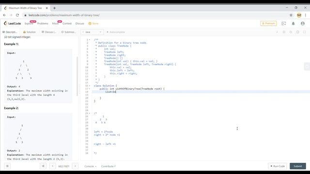 Maximum Width of Binary Tree | Leetcode 662 (Java Solution Explained) смотреть онлайн