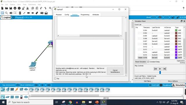 SMTP (Simple Mail Transfer Protocol) & POP3 (Post Office Protocol 3) in Cisco Packet Tracer смотреть онлайн