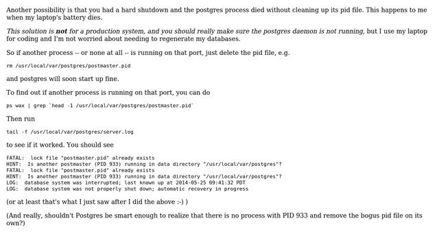 "FATAL: lock file "postmaster.pid" already exists" (7 Solutions!!) смотреть онлайн