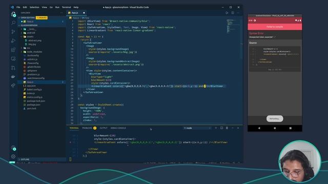 React Native Glassmorphism Tutorial | #UITrends ⚛️