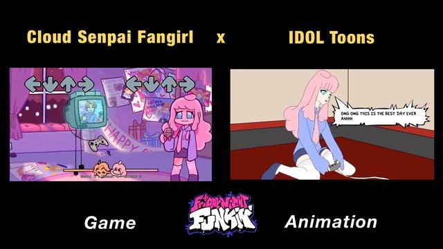 CLOUD Senpai Fangirl | GAME X FNF Animation