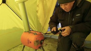 Тест Супер печки в палатку для зимней рыбалки из фреонового баллона.