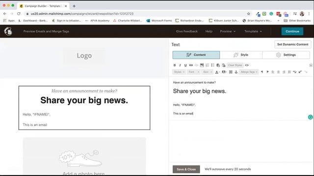 Preview and merge tags смотреть онлайн