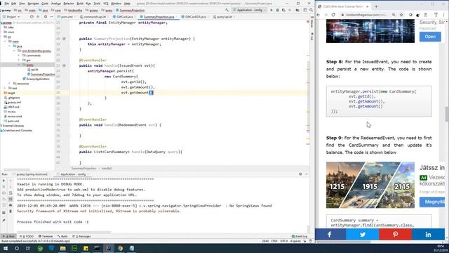 CQRS With Axon Tutorial – Part 6 – Build the Summary Projection смотреть онлайн