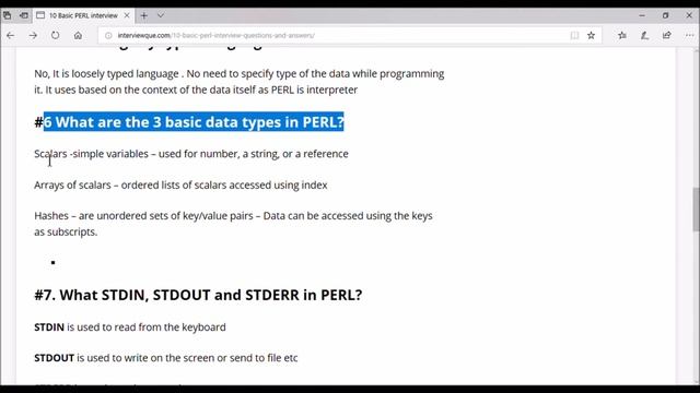 10 Basic PERL interview Questions and Answers | InterviewQue смотреть онлайн