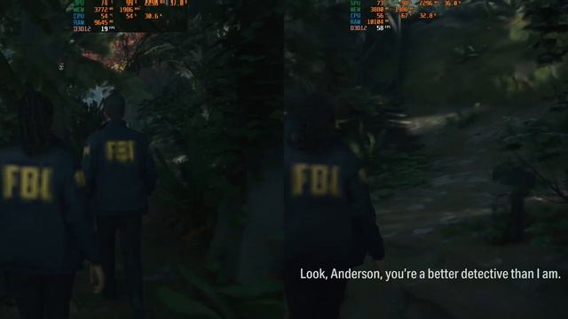 RX6400: Alan Wake 2 - Native Vs FSR 3 Frame Generation Side By Side Benchmark Peformance Comparisio