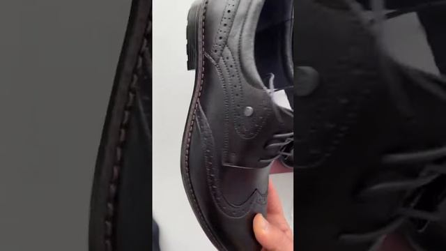 Мужские туфли кожаные весна/осень черные Vivaro 611 (Oxford) смотреть онлайн