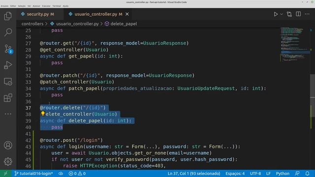 16 - FastApi Tutorial - Criando o login de usuários смотреть онлайн