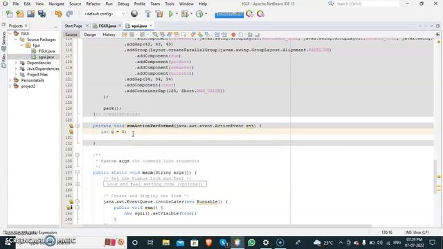 Java Swing application development video by 2nd Semester Student Guruswamy G S of 2021 batch. смотреть онлайн