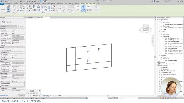 Пример урока REVIT.Interior. Блок_2, урок_7 "Витраж" смотреть онлайн