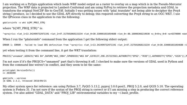 GIS: gdalsrsinfo conflict between command line and python console смотреть онлайн