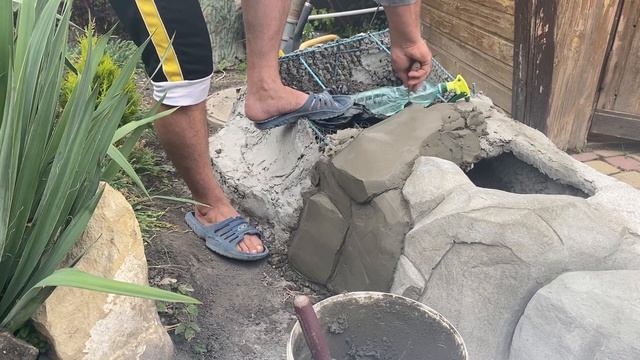 Цветник из Арт бетона своими руками-рельеф,покраска /клумба из цемента под камень/flowerbed/DIY смотреть онлайн