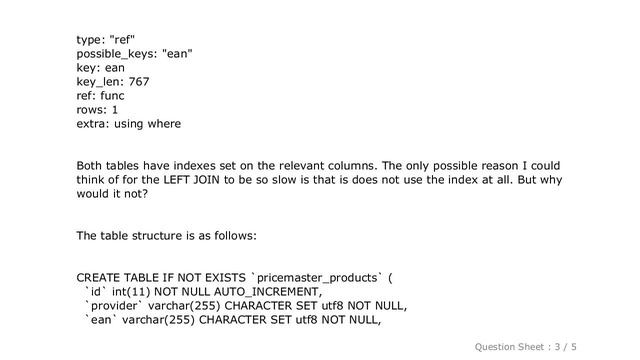 MySQL : mysql: why does left join not use an index? смотреть онлайн