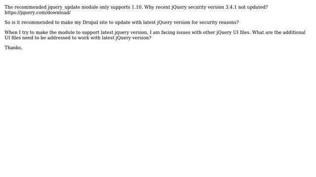 Drupal: Why is the jquery_update module not supporting the latest jQuery version? смотреть онлайн
