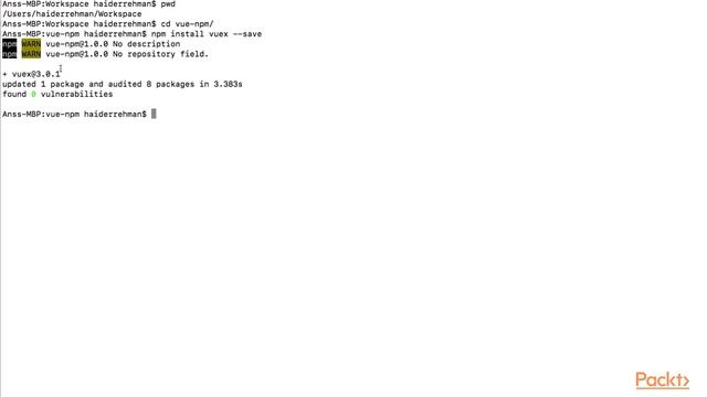Full Stack Web Development with Vue.js & Node.js:Install Vuex & v-router|packtpub.com смотреть онлайн
