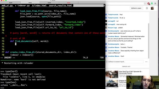 Building a Search Engine: episode 6 live coding -- creating a web interface using Flask смотреть онлайн