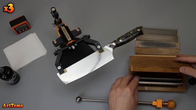 Compact knife sharpening system Hapstone RS + CBN stones PDTools + Knife Nakiri WAK VG10 смотреть онлайн