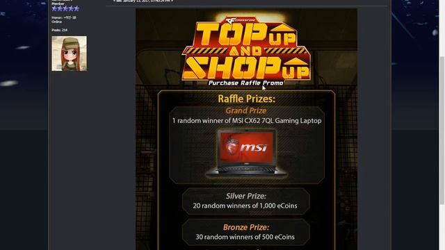 Crossfire Promo Win Free Laptop MSI CX62 7QL and 1500 Ecoin смотреть онлайн