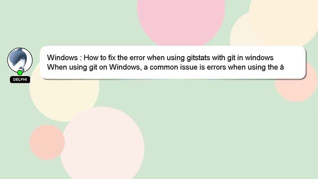 Windows : How to fix the error when using gitstats with git in windows смотреть онлайн
