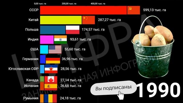 Место СССР/России по площади полей под картошку смотреть онлайн