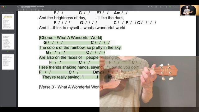 Somewhere Over The Rainbow / What A Wonderful World | Ukulele Tutorial смотреть онлайн