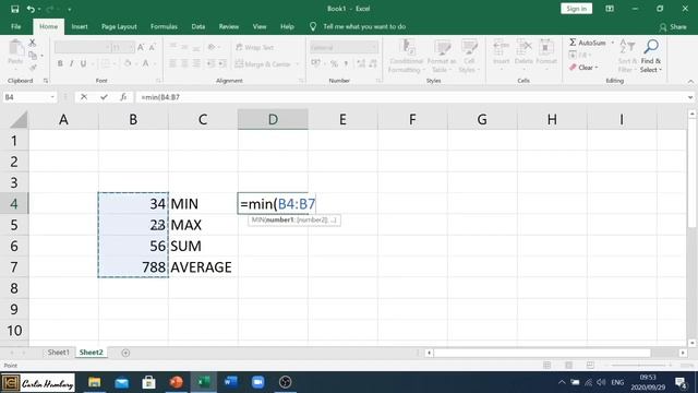 Formulas | MIN | MAX | SUM | AVERAGE смотреть онлайн